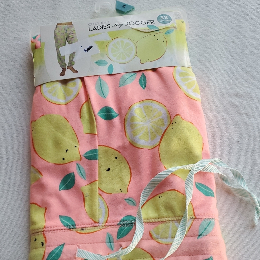 Pink Lemon Print Sleep Jogger